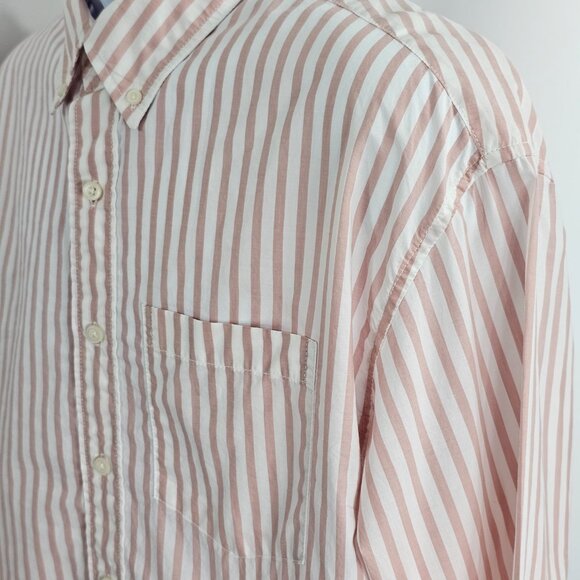 American Eagle Relaxed Fit Men's Pink Striped Button Down Shirt Size M - Picture 5 of 13
